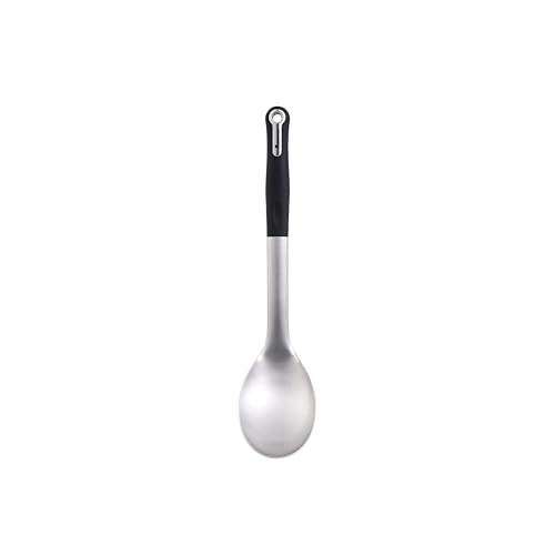 BERGNER Master Pro Stainless Steel Kitchen Spoon with Nylon Handle, Black