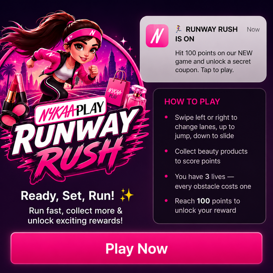 Nykaa : Play Runway Rush & win exciting rewards on your favourite brands