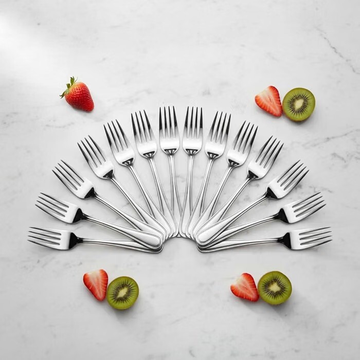 Mumma's LIFE Stainless Steel Dinner Forks Set for Home & Kitchen | 12 cm Fruit Forks with Mirror Finish  | Set of 6 Piece