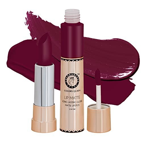 Colors Queen 2 in 1 Matte Lipstick  (42 - Shimmer Pink, 8g)