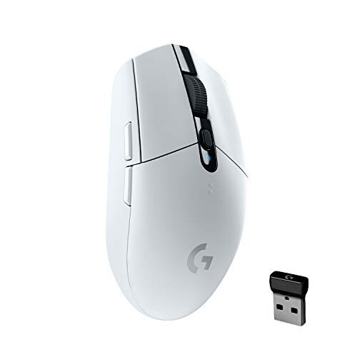 Logitech G304 Lightspeed Wireless Gaming Mouse, Hero Sensor, 12,000 DPI, Lightweight- White
