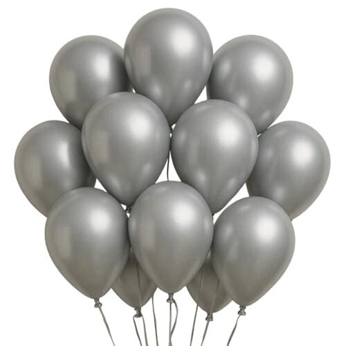 Just Party Metallic Balloons - Pack of 25 (Silver)