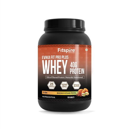 Evika Fit Pro Plus Protein Powder – Badam Kesar Pista + Free 400ml Shaker Bottle 