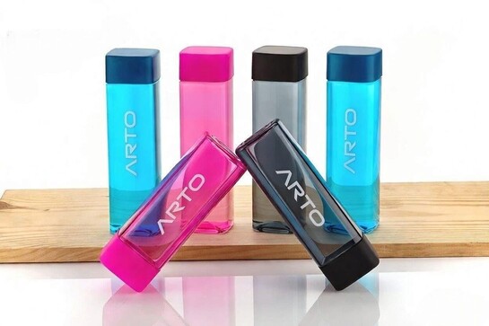 Arto Set of 6, 1 Litre Space Saving Square Water Bottles | Plastic Fridge Bottles for Juice, Detox & Gym | Multicolor, BPA Free, Unbreakable, Leak Proof