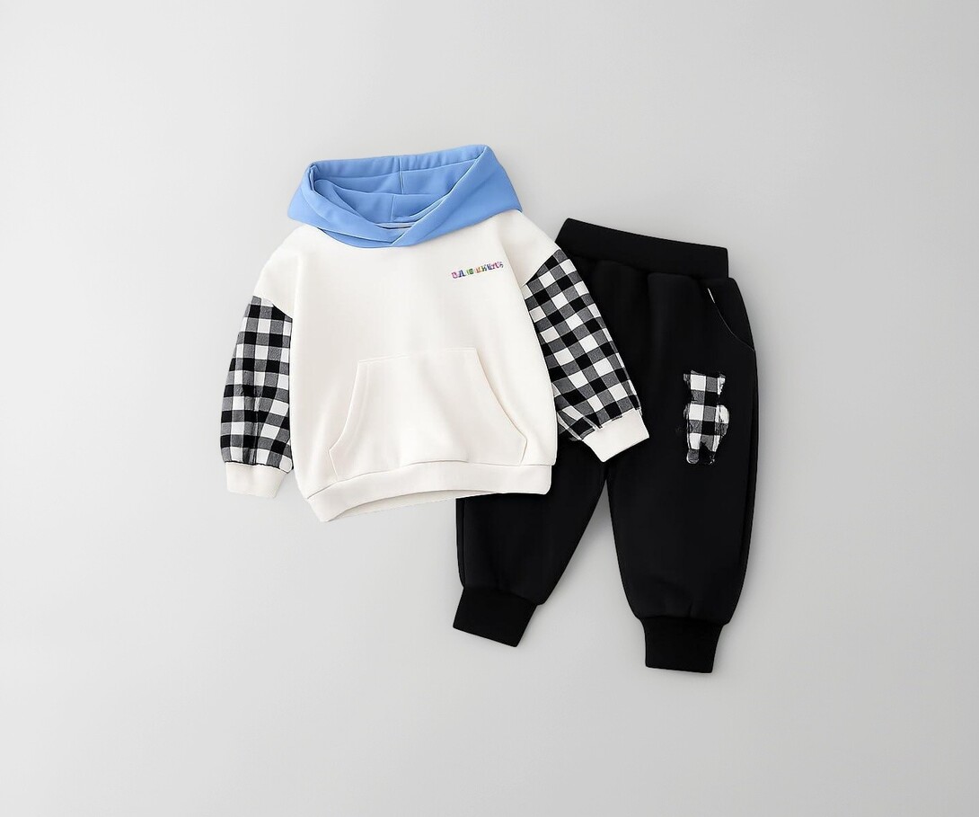 Googo Gaaga Boy's Cotton Printed Full Sleeves Hoodie Sweatshirt with Jogger Set