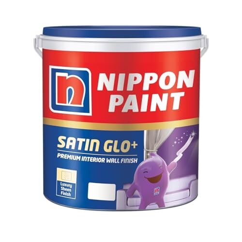 Nippon Paint Satin Glo+ Premium Interior Emulsion Paint(4L, White, Luxury Sheen)