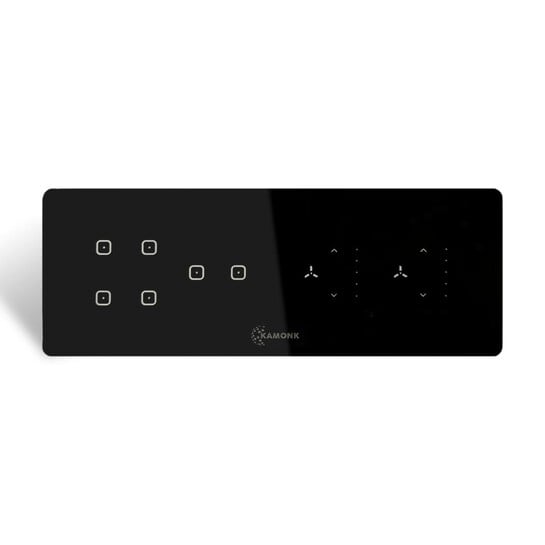 8 Module Custom Plate/Horizontal: (4 Gang x 1 unit) + (2 Gang x 1 unit) + (Fan Regulator x 2 units) | Compatible with Alexa, Google Assist., Siri Shortcuts