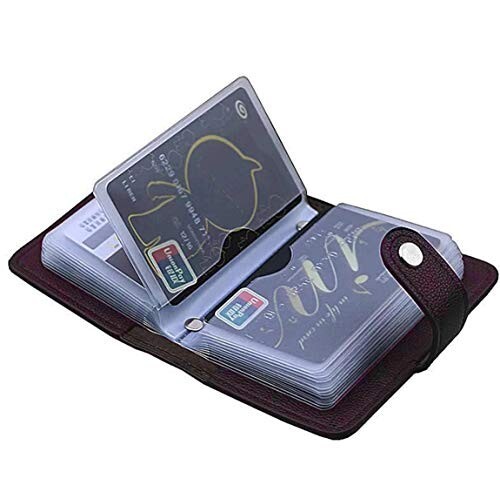  Brown 28 Slots Leather Debit/Credit/ATM Men & Women Card Holder