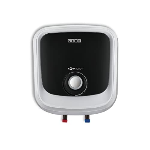 USHA Aquabuddy 15 Litre Storage Wall Water Heater With Free Installation (White Black)