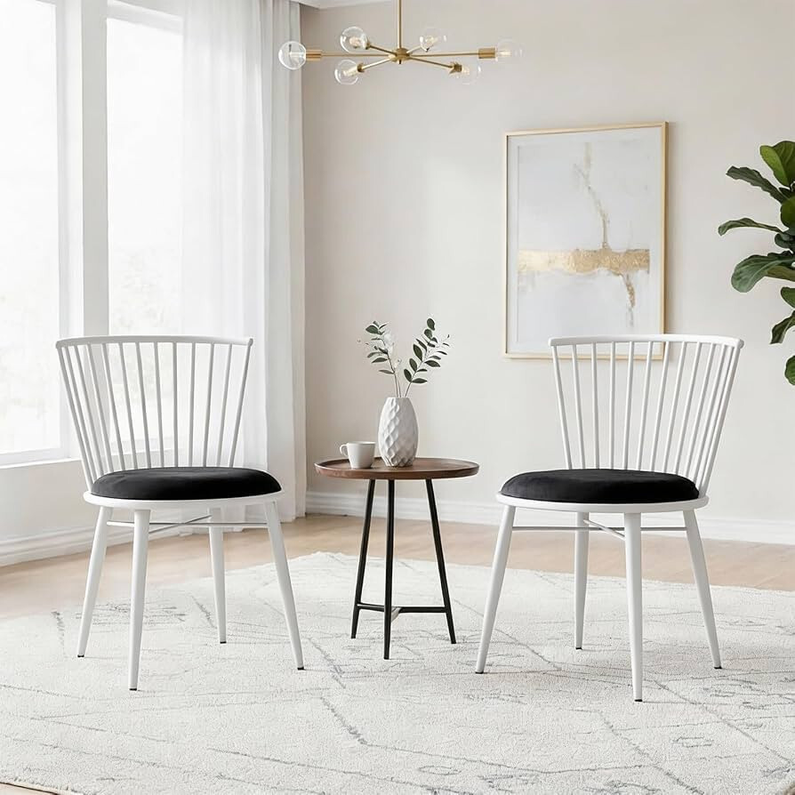 Amazon Brand- Solimo Iron Chair with Cushioned Seat | Comfortable & Plush Seating