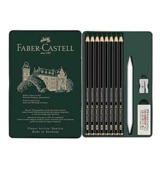 Faber-Castell 115220 Pitt Graphite Matt | HB, 2B, 4B, 6B, 8B, 10B, 12B, 14B