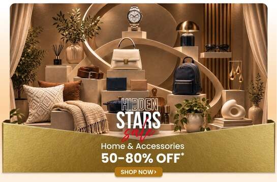 Ajio: Hidden Stars Sales - Home & Accessories upto 80% off