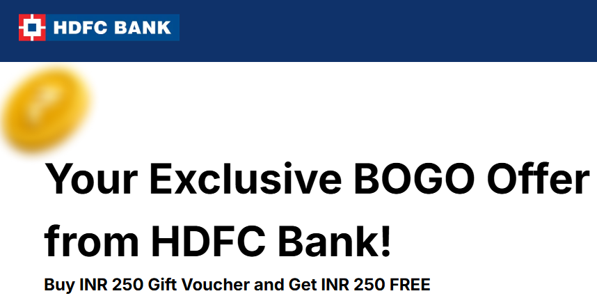 HDFC Business Credit Card | BOGO on Gift Card worth 250 