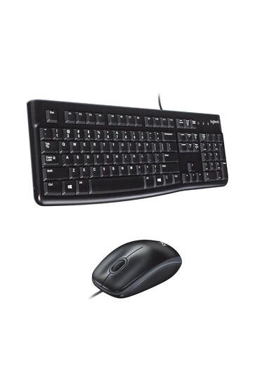 Logitech MK120 Wired USB Keyboard and Mouse Set for Windows, Optical Wired Mouse