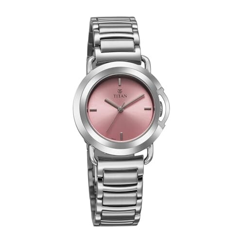 Titan Workmode Round Dial Stainless Steel Strap Watch for Women