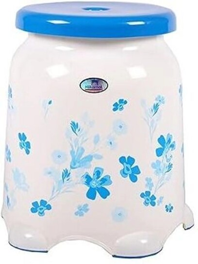 Nilkamal FLORAL BATHROOM NON SLIPPERY WITH GRIPS STOOL 