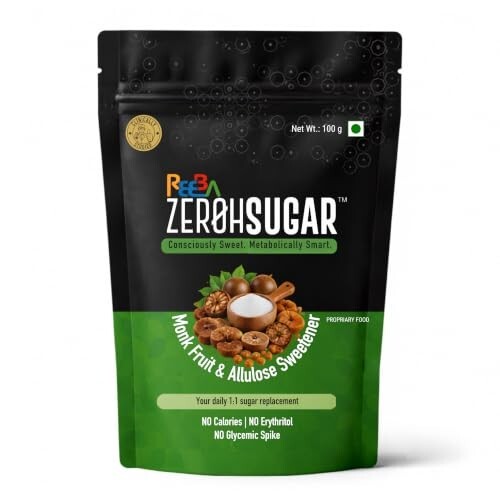 Zeroh Sugar Monk Fruit & Allulose Sweetener | 1:1 Sugar Replacement |