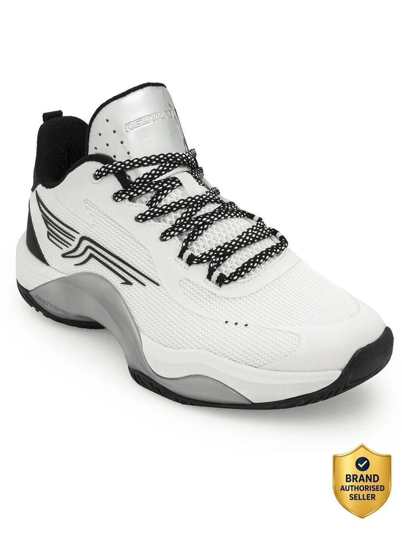 Red Tape Low-Cut Lifestyle Sneakers with TPR Anti-Slip Sole (Grey/Black)