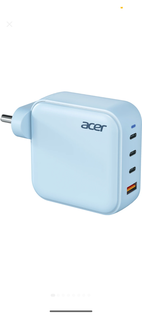 Acer 100 W GaN 5 A Wall Charger for Mobile with Detachable Cable