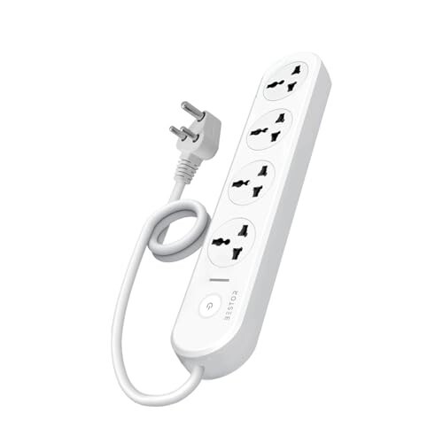 Bestor VoltEdge Extension Board 1500W Power Converter with 4 Universal Sockets, 1.5M Cord, Master Switch, LED Indicator, Child Safety Shutter, 3-Pin Multi Plug for Home Appliances (White)