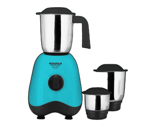 Maharaja Whiteline Neo Pro MX-261 Mixer Grinder, 3 Jars, 500W, Stainless Steel Blade (Multicolor) 