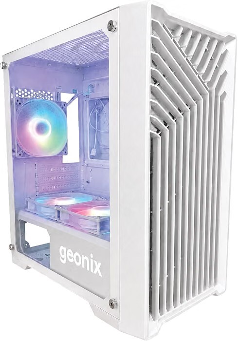 Geonix Hydra Gaming PC Cabinet, 6 Pre-Installed ARGB Fans, Real Tempered Glass Side Panel, Micro-ATX/Mini-ITX Suppor