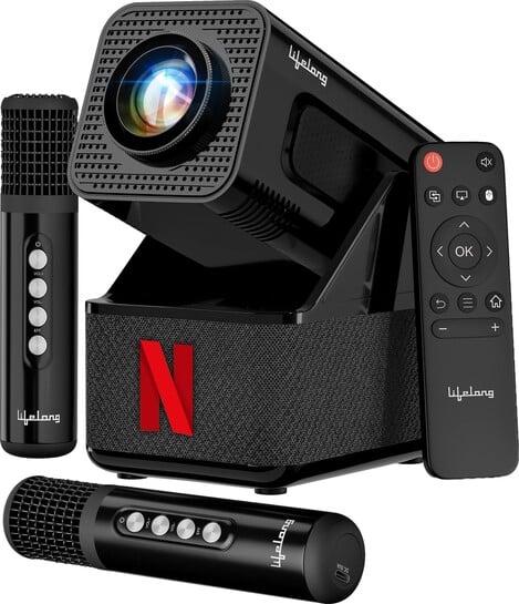 Lifelong ROAR Projector with 2 Mics, 20W Speakers, 1080P & 4K Sup...more