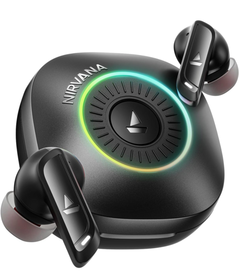 boAt Nirvana Crown TWS Earbuds | 50dB ANC, Spatial Audio, Haptic Feedback, 6-Mic ENx