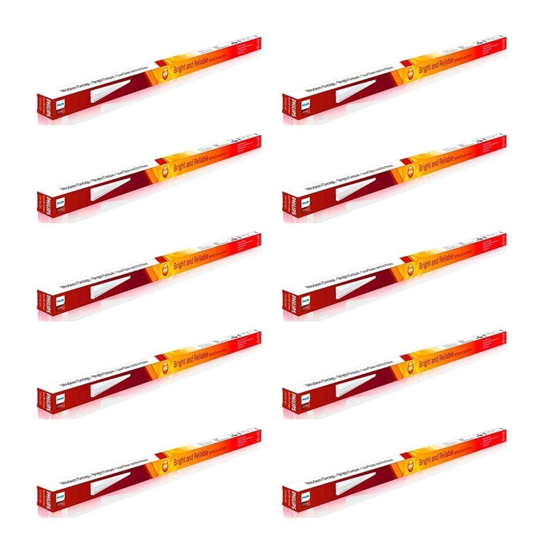 Philips 20-Watt LED Batten/Tubelight | 4-ft | Colour : Cool Day Light, Pack of 10