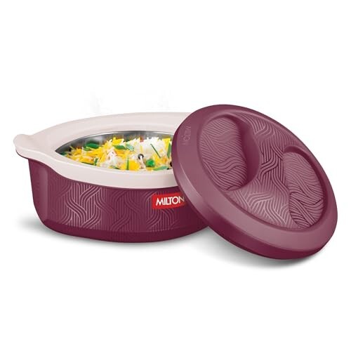 Milton Evoke 1000 PU Insulated Inner Stainless Steel Casserole, 850 ml, Maroon, BPA Free, Food Grade, Hot and Cold, Easy to Carry, Easy to Store, Chapati, Roti, Curd Maker