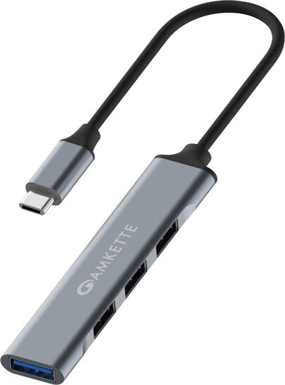 AMKETTE Type C 4-Port USB 3.0 with 5Gbps Speed, Sleek Metal Desig...more