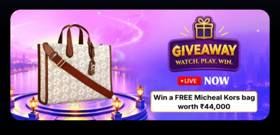 Flipkart Giveaway:;  Flipkart Play has another exciting giveaway today!  Win a FREE Michael Kors bag worth ₹44,000