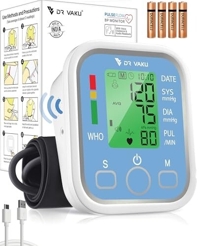 DR VAKU® BP Monitor Fully Automatic Blood Pressure Machine to Check Digital Accurate Level for Home Monitoring Device with Talking Function,Large Display + Cuff Kit Best Accurate Apparatus Measurement