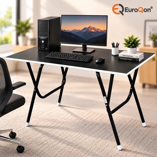 EuroQon Workstation Foldable Engineered Wood Computer Desk (Modul...more
