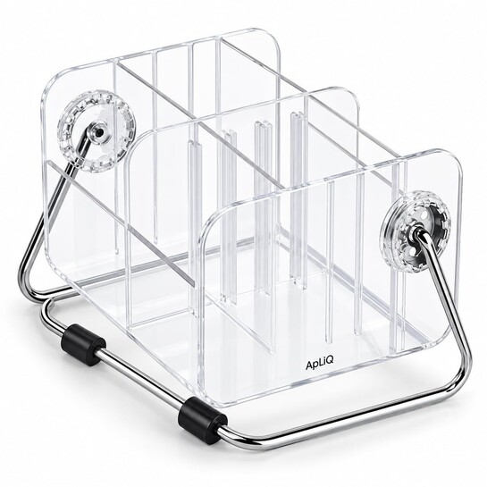 Acrylic Multipurpose Holder Box For Remote Control, Mobile Phone, Key Storage, Stationary, Tv Air-Conditioner Remote Control Home Desk Storage Stand Organizer Caddy 6-Slot, Transparent