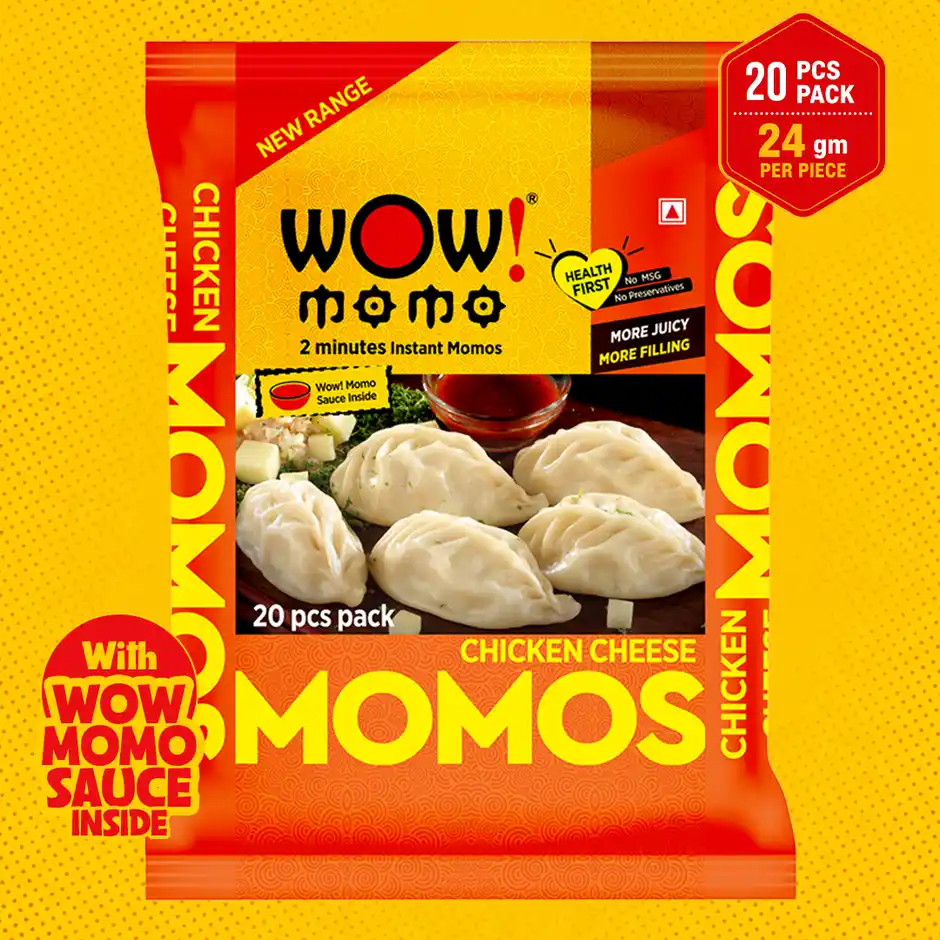 Zepto - Wow! Chicken Cheese Momos 1 pack (20 pcs)