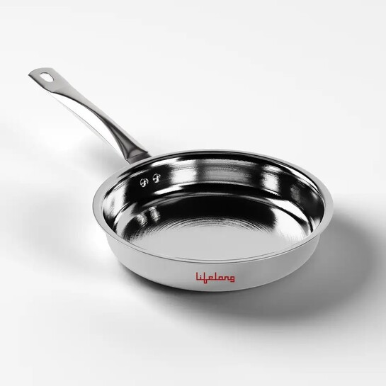 Lifelong Triply LLOTPFP22 Fry Pan 22 cm diameter 1.25 L capacity (Triply, Induction Bottom)
