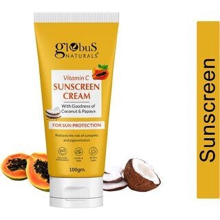 Globus Naturals Vitamin C Sunscreen Cream with Coconut & Papaya (100gm)