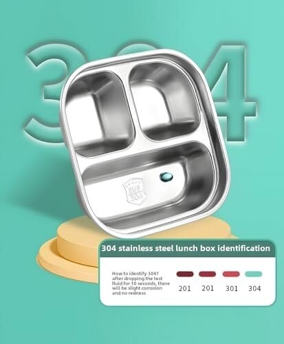 Large Stainless Steel Bento Lunch Box – 1300ml 304 SS Tiffin Food Storage Container with PP Lid, Portable Reusable Meal Box for School, College, Office & Travel – Green (Pack of 1)