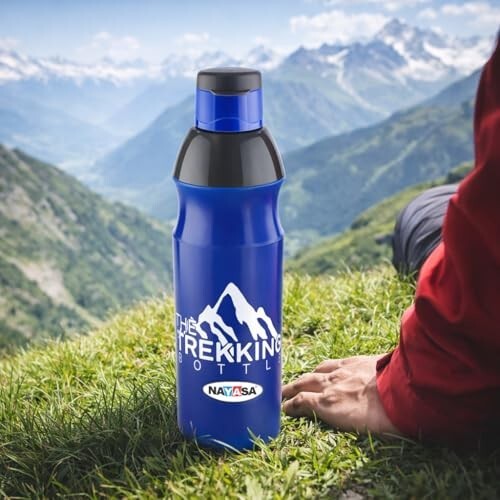 Nayasa Trekking 700ml Water Bottle | BPA-Free Insulated Plastic Inner | Leak-Proof Twist Cap | For Office, School, Gym, Travel, and Outdoor Use | Blue