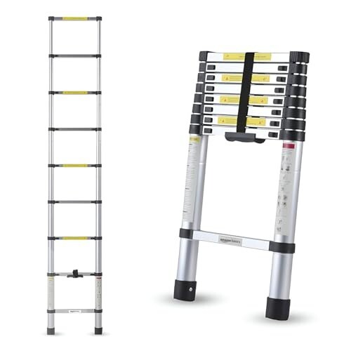 Amazon Basics 2.6m (8.5 feet) Portable & Compact Aluminum Telescopic ...