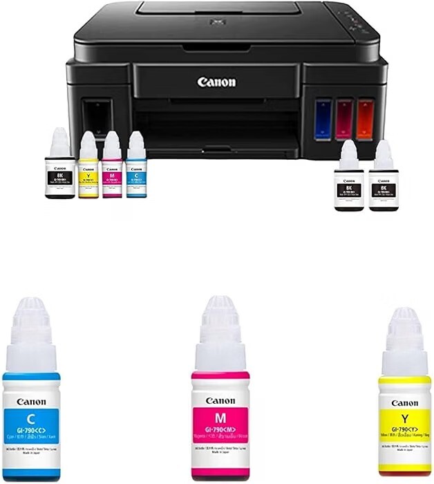Canon PIXMA MegaTank G3000 All in One WiFi Inktank Colour Printer with 2 Additional Black Ink Bottle