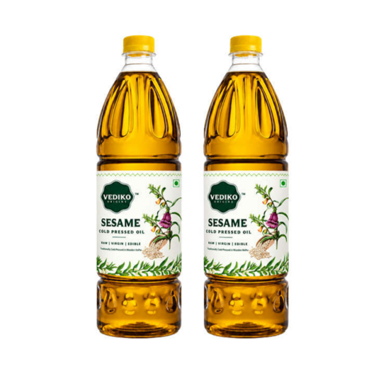 CRED - VEDIKO ORIGINS White Sesame Oil | Wood Pressed 1L × 2