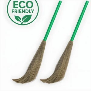 Debankan's Natural DF 100% natural Heavy Plastic Handle Broom Stick For Floor Cleaning Grass Dry Broom Grass Dry Broom