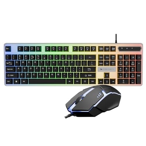 Keybored Led Zebronics Wired Keyboard & Mouse Combo, 104-Key, 1200 DPI, ₹ Key ...