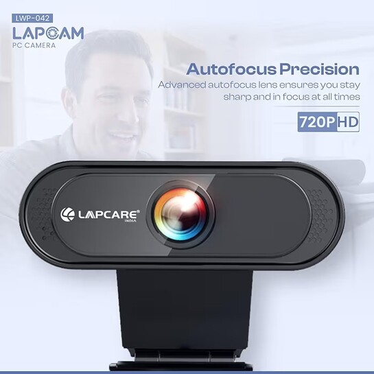 LAPCARE Lapcam HD 720P Webcam with Noise Isolated Microphone