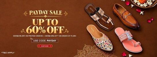 PAYDAY SALE | Upto 60% Off | Extra 5% Off on prepaid | Extra 12% Off on orders 1500+