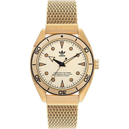 adidas Men Stainless Steel Originals Analog Gold Dial Watch