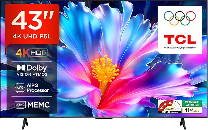 TCL 108 cm (43 inches) 4K Ultra HD Smart LED Google TV