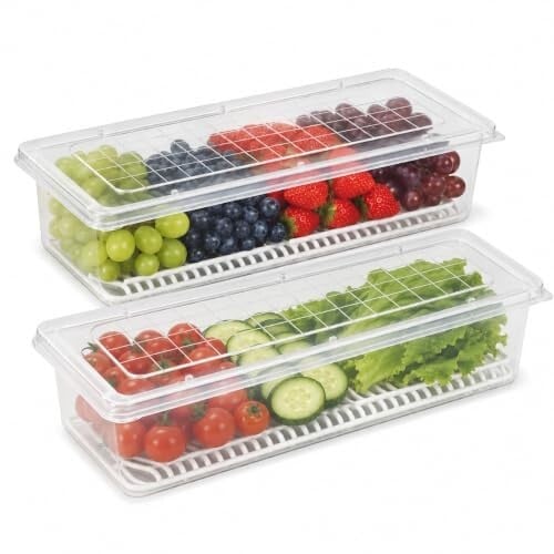 SATVIKAYA Air Tight Plastic Storage Containers Set for Kitchen | Pantry Organizers Kitchen Accessories Items,Fridge Storage Boxes | Leak-Proof, Durable, and Space-Saving (1500 ML, 2)